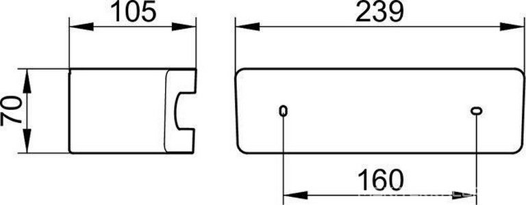 Полочка для ванны/душа прямоуг., с внутр. пластиковой вставкой, 239х105хh70мм, (цв.хром), Keuco Keuco Универсал 11658 010000