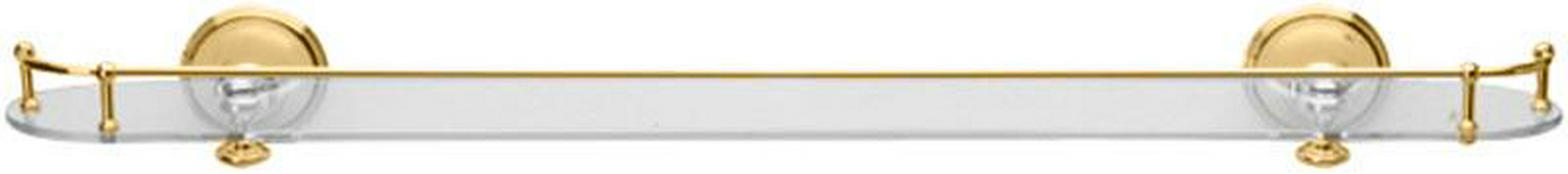 Полка настенная с мет. ограждением 70 см (золото/стекло),  ZZ 3M Old italy 8225 DD