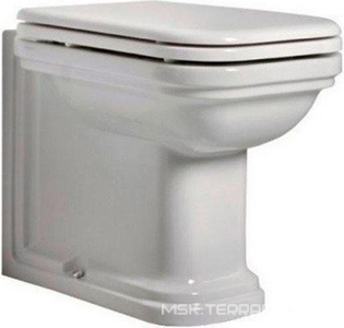 Унитаз напольный, пристенный, 37х55см, для установки со скрытым в стене бачком смыва, без сиденья и крепл. к полу арт.7603 хх,  ZZ Kerasan Waldorf 411801