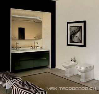 Унитаз напольный, пристенный, 37х55см, для установки со скрытым в стене бачком смыва, без сиденья и крепл. к полу арт.7603 хх,  ZZ Kerasan Waldorf 411801