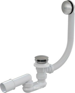 Сифон для ванны, 57 см, Click Clack, металл AlcaPlast Универсал A504KM / A504CKM