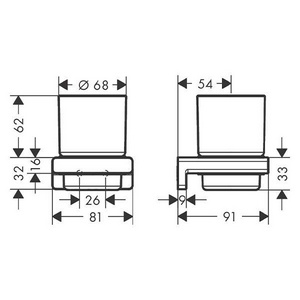 Стакан настенный (цв.золото полированное/стекло матовое),  ZZ Hansgrohe AddStoris 41749990