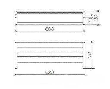 Полка для полотенец 620х233хh120мм, (цв.хром),  ZZ Keuco Elegance New 11675 010000