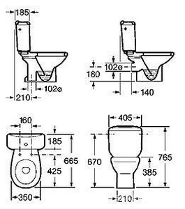 Бачок для унитаза VICTORIA KL Roca Виктория 34139E000/34139Z000
