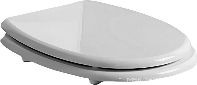 Сиденье для напольного унитаза, с микролифтом, (полиэстр цв. белый, крепления цв. бронза),  ZZ Simas Londra LO 007 BR