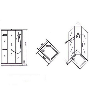 Душевая кабина LLA1000-4IH R 1000*800 (2 места) прозрачное стекло ZZ Eago Eago LLA1000-4IH R
