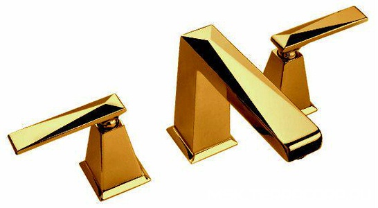 Смеситель для раковины на 3 отв., с д/к, ручки Vincent, (цв.гальван.золото), Nicolazzi ZZ Nicolazzi Margherita-Vincent 1008 GB 28