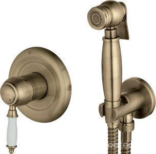 Комплект гигиенического душа (смеситель с внешней и встраив.частью, лейка, шланг, кронштейн с подводом воды 1/2), цв.бронза KL Lemark Villa LM4819B