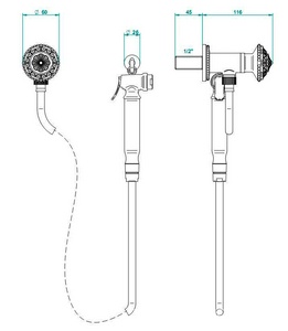 Гигиенический душ (лейка с кнопкой+шланг+держатель+шланговое подсоединение)(цв. золото (Dore))  ZZ THG Elysee G11-F01-5840/8