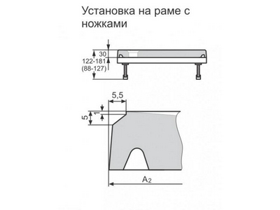 Поддон душевой А2=1600мм х А1=1000мм х h30мм, (БЕЗ рамы и сливного оборудования),  ZZ Huppe Huppe EasyStep 215230 055