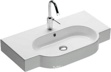 Раковина 81х45см, 1 отв. д/смес., с переливом, без креплений,  ZZ Hatria Area Y0UP01