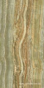 Керамогранит для пола и стены Ariostea Ultra Onici Green Onyx Vein Cut Lucidato (Shiny)  6 мм 150x300 UO6L300558