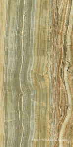 Керамогранит для пола и стены Ariostea Ultra Onici Green Onyx Vein Cut Lucidato (Shiny)  6 мм 150x300 UO6L300558