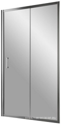 Дверь в нишу ZP, 110x190 см, ручка "knob", двухстворчатая раздвижная, профиль хром, стекло сатин с покрытием QuickNano  ZZ