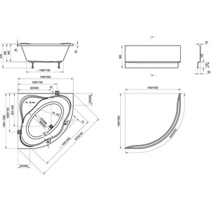 Ванна акриловая NEW DAY 150x150  см, цвет белый ZZ Ravak New Day C661000000