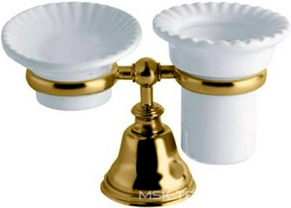 Мыльница и стакан настольные (цв.,бронза/керамика)  ZZ TW Collection Harmony TWHA141br