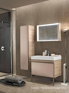 Тумба 734хh554х504мм, 1 выдв. ящик, для устан. с рак. арт. 123575; 123675, (цв. светлый дуб, стеклян. фронт панель беж цв.), креп/комп., Citerio ZZ Geberit Citterio 500.557.JI.1