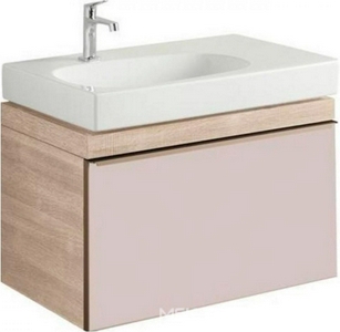 Тумба 734хh554х504мм, 1 выдв. ящик, для устан. с рак. арт. 123575; 123675, (цв. светлый дуб, стеклян. фронт панель беж цв.), креп/комп., Citerio ZZ Geberit Citterio 500.557.JI.1