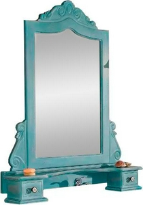 Зеркало 87хh99см, в деревянной раме, (цв. Dec Verde Sbiancato), для коллекций Carlotta,  ZZ Cezares Topazio TO03.04 Dec Verde Sbiancato