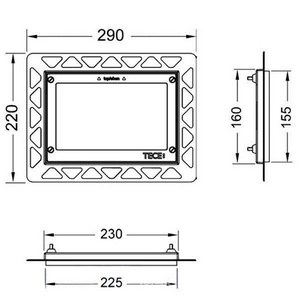 Монтажная рамка для установки панелей смыва на уровне стены, регулир.глубины 5-18мм, (цв. хром глянц.),  ZZ Tece TECEloop 9240649