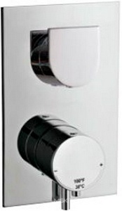 Смеситель-термостат для душа встраиваемый в стену, с переключателем, на 2 "Потребителя", (цв. хром),  ZZ 3M Ran 7571RN CC