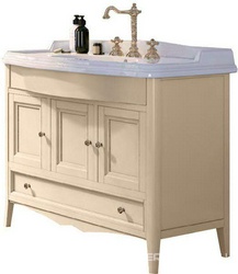 Тумба 97х54,2хh81см, 3 расп.двери, петли Blum, 1 выдв.ящик, раковина 105см, 1 отв.д/смес.в компл.(дерево бук, цв.tortora, ручки Riflesso цв.бронза в к