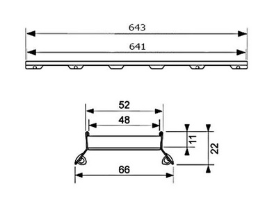 Основа под плитку для дренажного канала 700мм (нерж. сталь, прямая), Plate 2 ZZ Tece Tecedrainline 600772