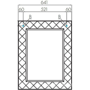 Зеркало  65 641*822*24 мм, белая рама, БЕЗ светильников, крепеж в комплекте ZZ Aquaton Венеция 1A155302VNL10