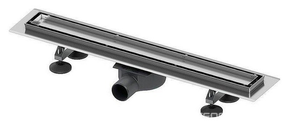 Дренажный канал,прямой 800мм,(лоток 740мм), готовый комплект,сифон выход вбок 0,7л/с,ножки,основа д/плитки "tile",(без стакана арт.660016),TecelinusXX