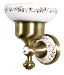 Мыльница Provance, подвесная, крепеж в комплекте, бронза/керамика XX