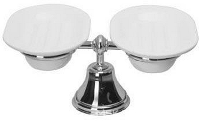 Мыльница двойная настольная (хром/золото/керамика), Old italy XX