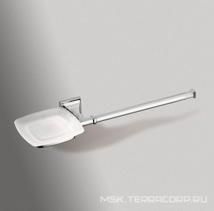 Полотенцедержатель+мыльница, крепление справа, (стекло матовое, креплен. цв.хром),  Colombo Portofino B3274 SX