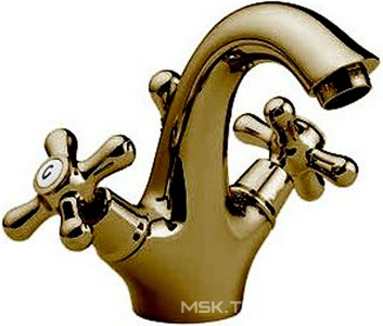 Смеситель для раковины, с д/к, (цв. бронза),  ZZ Gaia Newport RB034 BR