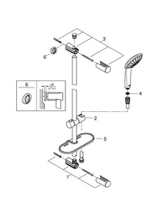 Душевой гарнитур ChampagneI 900 мм, ручной душ, мыльница, штанга, шланг, крепеж к стене в комплекте, хром Grohe Euphoria 27227001