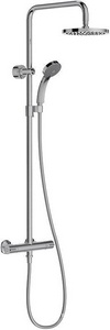 Душевая стойка для душа с термостатом, ручной душ + верхний душ 200мм + шланг 1600мм, цв.хром Jacob Delafon July E45716-CP