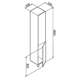 Шкаф-колонна напольная 350x300x1900 мм, двери, push-to-open, левый, цвет белый глянец ZZ AMPM Gem M90CSL0306WG
