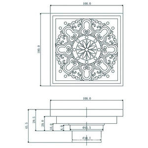 Трап сливной CANYON d40, с декоративной решеткой 100х100 мм, с мех-м обратным клапаном, хром XX Veragio Canyon VR.CAN-2017.CR