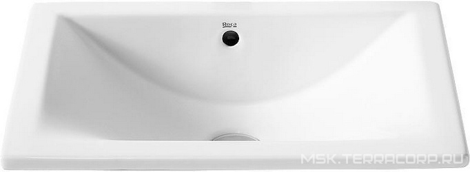 Раковина Diverta 500*380*170 мм, встраиваемая снизу, с установочным комплектом, глазурованная с двух сторон ZZ