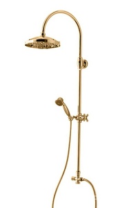 Душевая колонна без смесителя, с верхним душем h149,2см, d 23см, (шланг, лейка ручн.) цв. бронза   ZZ Bossini Retro L01506.022