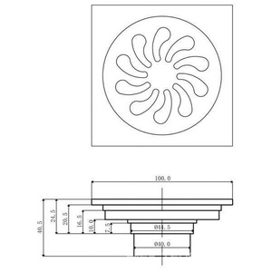 Трап сливной CANYON d40, с декоративной решеткой 100х100 мм, с мех-м обратным клапаном, хром XX Veragio Canyon VR.CAN-2006.CR