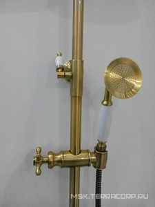 Гарнитур для душа (ручной/верхний душ, шланг), бронза ZZ Boheme Medici 401