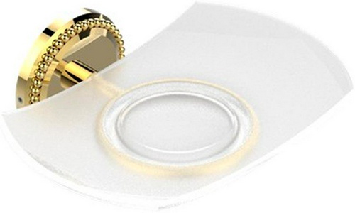 Мыльница настенная, стекл. с металл. держателем (цв. латунь (Luxbrass))  ZZ THG Versailles G14-D03-00500