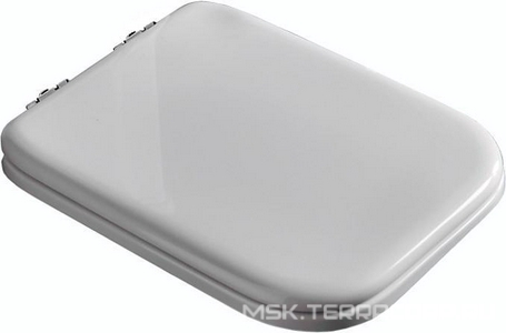 Сиденье для унитаза, с микролифтом, (пластик цв.белый, петли цв.хром),  ZZ Kerasan Waldorf 418801