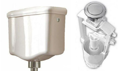 Механизм смыва, (кнопка цв.хром), для "Среднего" бачка унизаза, Kerasan ZZ Kerasan Универсал 7513 90