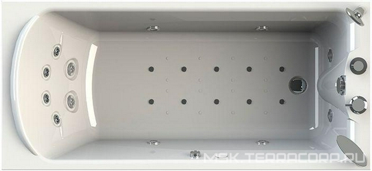 Ванна г/м "ЛАРЕДО 3-СТАНДАРТ-CHROME", 1700х700, ГМ6,СМ6,АМ10,  смеситель/излив "Бриз/Ниагара", фронтальная панель, каркас и слив-перелив в компл. ZZ