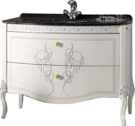 Тумба под раковину, 110,5хh84х58,5см, два выдвижн. ящика, ручки цв. золото, Hermitage ZZ