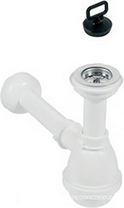 Сифон для хозяйственной раковины, пробка в компл., (пластик цв.белый, решетка нерж.сталь), Hatria,  ZZ Hatria Specials YXZ801