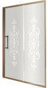 Дверь сдвижная 2-х секц. в нишу 166-172хh200см, (вход 71см), (правая/левая, профиль цв.бронза, стекло прозр. с декором N6 + StarClean),  ZZ Samo Dolce Vita B7390 N6 TBR + StarClean