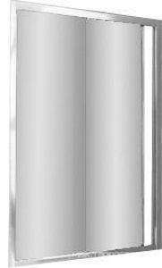 Дверь сдвижн 2-х секц д/ниши 122-130xh190см, (вход 51см),  (прав/лев), д/бок стенки/в нишу, (проф/хром, стекло прозрач StarClean)  ZZ Samo New Cee B7241 ULU TR