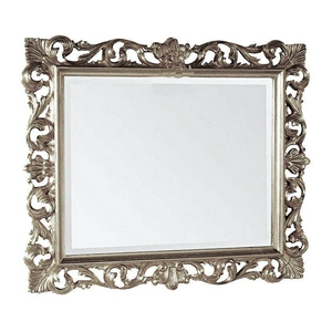 Зеркало прямоуг. в дерев. резной раме 100х85см (верт./гориз. монтаж), (цв.серебро античное), крепёж в компл., Tiffany ZZ Tiffany Универсал 332argento antico